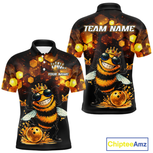 Funny Bee Bowling Shirt for Men Custom Bowling Team Jersey Bowling Outfit Polo & Quarter-Zip QZT952