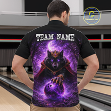 Load image into Gallery viewer, Personalized Night Realm King Wolf Bowling Shirt Crown Bowling Jersey for Men QZT961