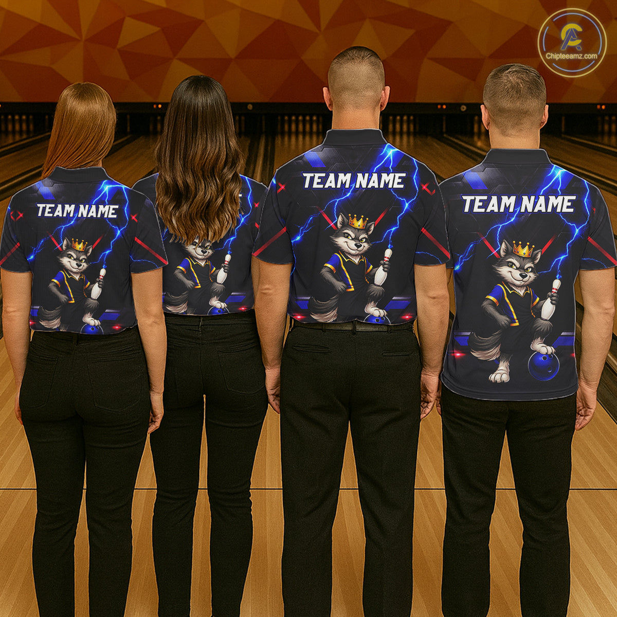 Custom Funny King Wolf Bowling Shirt for Men Crown Bowling Jersey Thunder Bowling Shirt Polo & Quarter-Zip QZT962