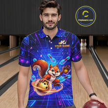 Load image into Gallery viewer, Custom Neon Funny Squirrel Bowling Shirt for Men Bowling Team Jersey Polo &amp; Quarter-Zip Bowling Outfit QZT981