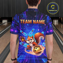 Load image into Gallery viewer, Custom Neon Funny Squirrel Bowling Shirt for Men Bowling Team Jersey Polo &amp; Quarter-Zip Bowling Outfit QZT981