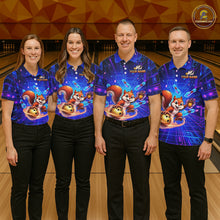 Load image into Gallery viewer, Custom Neon Funny Squirrel Bowling Shirt for Men Bowling Team Jersey Polo &amp; Quarter-Zip Bowling Outfit QZT981