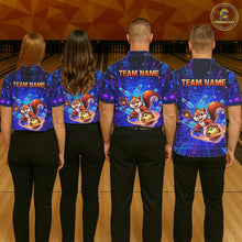 Load image into Gallery viewer, Custom Neon Funny Squirrel Bowling Shirt for Men Bowling Team Jersey Polo &amp; Quarter-Zip Bowling Outfit QZT981