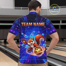 Load image into Gallery viewer, Custom Neon Funny Squirrel Bowling Shirt for Men Bowling Team Jersey Polo &amp; Quarter-Zip Bowling Outfit QZT981