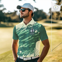 Load image into Gallery viewer, Green Golf Clubs Custom Name Mens Golf Polo Shirts Personalized Team Golf Tops NHN0007