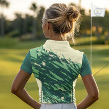 Load image into Gallery viewer, Green Golf Clubs Custom Name Womens Golf Polo Shirts Personalized Team Golf Tops NHN0007