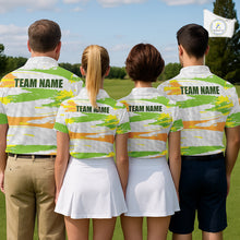 Load image into Gallery viewer, Womens Golf Polo Shirt Custom Name Green Pattern Golf Shirts Custom Golf Clubs For Team Golf Top NHN0020