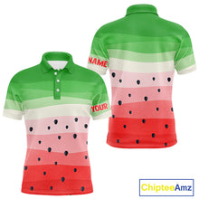Load image into Gallery viewer, Funny Watermelon Polo Shirt, Mens Golf Polo Shirt Custom Watermelon Pattern, Team Golf Tops NHN0182