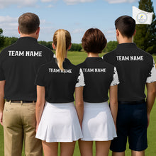 Load image into Gallery viewer, Funny Husky Black And White Pattern Custom White Golf Ball Womens Golf Polo Shirts, Dog Lover Gift NHN0066