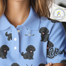 Load image into Gallery viewer, Womens Golf Polo Shirt Custom Funny Poodle Pattern Team Ladies Golf Tops, Dog Lover Gift NHN0208