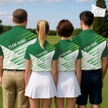Load image into Gallery viewer, Green And White Mens Golf Polo Shirt Custom Name Golf Shirts For Team Personalized Golf Gifts NHN0097