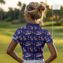 Load image into Gallery viewer, USA 250th Anniversary Womens Golf Polo Shirt Custom Patriotic American Flag Independence Team Golf Top NHN0235