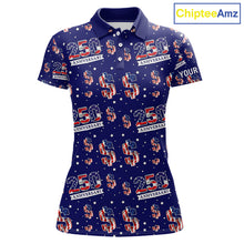 Load image into Gallery viewer, USA 250th Anniversary Womens Golf Polo Shirt Custom Patriotic American Flag Independence Team Golf Top NHN0235