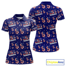 Load image into Gallery viewer, USA 250th Anniversary Womens Golf Polo Shirt Custom Patriotic American Flag Independence Team Golf Top NHN0235