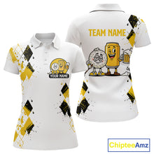 Load image into Gallery viewer, Argyle Pattern Womens Golf Polo Shirt – Custom Funny Beer Golf Shirt, Golf Gifts For Ladies NHN0046