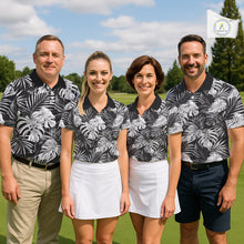 Load image into Gallery viewer, Mens Golf Polo Shirt Retro Floral Pattern Tropical Leaves Custom Team Golf Shirt, Golf Gifts NHN0190