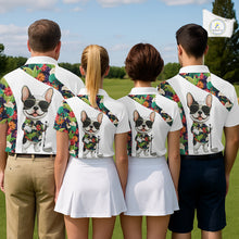 Load image into Gallery viewer, Funny Womens Golf Polo Shirt Custom Tropical Leaf Pattern Personalized Bulldog Golf Shirts For Women NHN0067