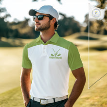 Load image into Gallery viewer, Funny Mens Golf Polo Shirts Custom Name Green Poodle Dog Golf Shirts Personalized NHN0079