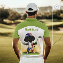 Load image into Gallery viewer, Funny Mens Golf Polo Shirts Custom Name Green Poodle Dog Golf Shirts Personalized NHN0079