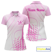 Load image into Gallery viewer, Pink White Womens Golf Polo Shirts Custom Name Golf Shirts For Women Personalized Golf Gifts  NHN0015