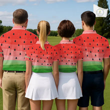 Load image into Gallery viewer, Watermelon Polo Shirt For Men Women, Heartbeat Couple Matching Golf Polo Shirt Custom Valentines Outfit NHN0148