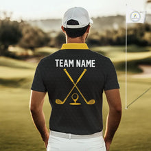Load image into Gallery viewer, Black And Yellow Golf Ball Mens Golf Polo Shirts Custom Golf Outfits Men Golf Gifts For Men NHN0042