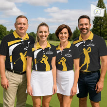 Load image into Gallery viewer, Black And Yellow Golf Ball Mens Golf Polo Shirts Custom Golf Outfits Men Golf Gifts For Men NHN0042
