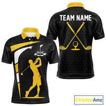 Load image into Gallery viewer, Black And Yellow Golf Ball Mens Golf Polo Shirts Custom Golf Outfits Men Golf Gifts For Men NHN0042