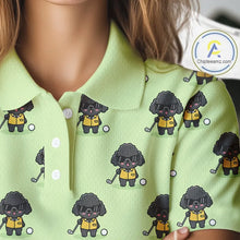 Load image into Gallery viewer, Personalized Green Womens Golf Polo Shirts Custom Team Ladies Golf Tops, Funny Poodle Dog Lover Gift NHN0068