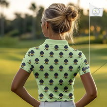 Load image into Gallery viewer, Personalized Green Womens Golf Polo Shirts Custom Team Ladies Golf Tops, Funny Poodle Dog Lover Gift NHN0068
