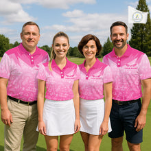 Load image into Gallery viewer, Mens Golf Polo Shirt Custom Pink Golf Ball Pattern Team Golf Tops, Golf Gifts For Men NHN0198