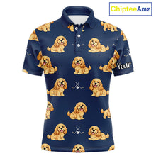 Load image into Gallery viewer, Mens Golf Polo Shirt Custom Funny Cocker Spaniel Team Mens Golf Tops, Dog Lover Gift NHN0210