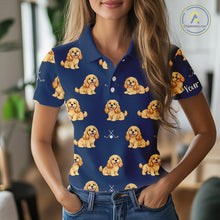 Load image into Gallery viewer, Womens Golf Polo Shirt Custom Funny Cocker Spaniel Team Ladies Golf Tops, Dog Lover Gift NHN0210