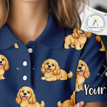 Load image into Gallery viewer, Womens Golf Polo Shirt Custom Funny Cocker Spaniel Team Ladies Golf Tops, Dog Lover Gift NHN0210