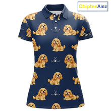 Load image into Gallery viewer, Womens Golf Polo Shirt Custom Funny Cocker Spaniel Team Ladies Golf Tops, Dog Lover Gift NHN0210