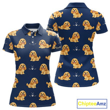 Load image into Gallery viewer, Womens Golf Polo Shirt Custom Funny Cocker Spaniel Team Ladies Golf Tops, Dog Lover Gift NHN0210