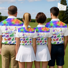 Load image into Gallery viewer, Funny Tie Dye Frog Pattern Mens Golf Polo Shirts Custom Watercolor Golf Attire For Men, Golf Gifts NHN0135