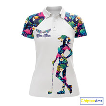 Load image into Gallery viewer, Womens Golf Polo Shirt Custom Toucan Tropical Pattern, Flamingo Golf Shirts For Ladies NHN0099
