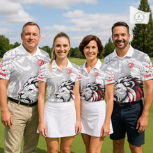 Load image into Gallery viewer, Lion Womens Golf Polo Shirt Red And White Lion King Sketching Polo Shirt Best Golf Shirt For Women NHN0055