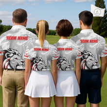 Load image into Gallery viewer, Lion Mens Golf Polo Shirt Red And White Lion King Sketching Polo Shirt Best Golf Shirt For Men NHN0055