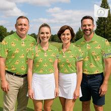 Load image into Gallery viewer, Womens Golf Polo Shirt Custom Funny Golden Retriever Green Team Ladies Golf Tops, Dog Lover Gift NHN0214