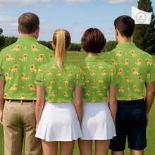 Load image into Gallery viewer, Womens Golf Polo Shirt Custom Funny Golden Retriever Green Team Ladies Golf Tops, Dog Lover Gift NHN0214