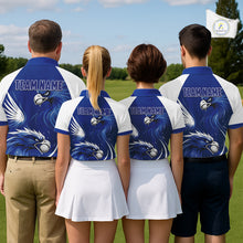 Load image into Gallery viewer, Mens Golf Polo Shirt Custom Blue Eagle Golf Shirts Personalized Golf Clubs For Team Golf Top NHN0081