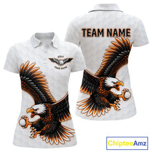 Load image into Gallery viewer, Womens Golf Polo Shirt Custom Eagle Golf Shirts Personalized Golf Clubs White Team Golf Top NHN0082