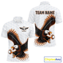Load image into Gallery viewer, Mens Golf Polo Shirt Custom Eagle Golf Shirts Personalized Golf Clubs White Team Golf Top NHN0082