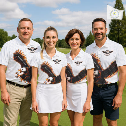 Mens Golf Polo Shirt Custom Eagle Golf Shirts Personalized Golf Clubs White Team Golf Top NHN0082