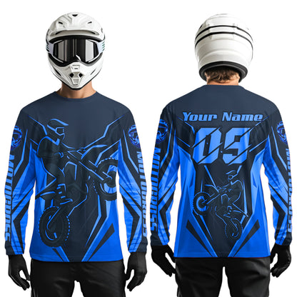 Blue Custom Motocross Jersey Men Women Kid Dirt Bike Shirts Motorcycle Riding Shirt XM441