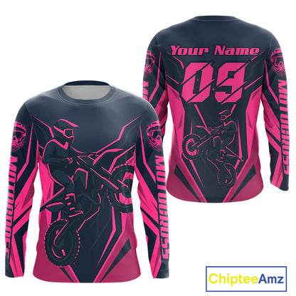Pink Custom Motocross Jersey Men Women Kid Dirt Bike Shirts Motorcycle Riding Shirt XM441