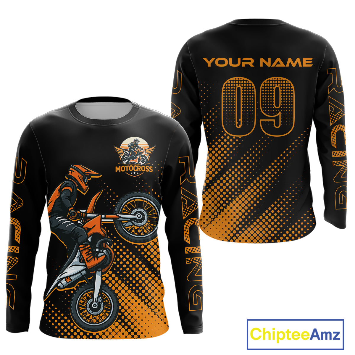 Orange Custom Motocross Jersey for Men Women Kid Dirt Bike Shirts Motorcycle Shirt XM458