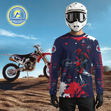 Load image into Gallery viewer, Red and Blue Motocross Jersey Custom for Men Women Kid Dirt Bike Shirts Riding Shirt XM462
